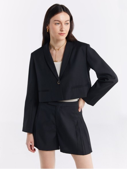 Single-breasted Cropped Blazer