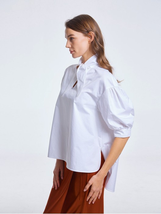 Knotted Neckline Cotton Top