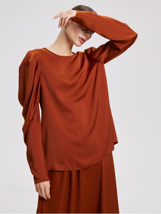 Gigot-Sleeve Blouse