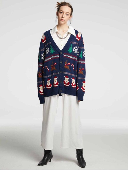 V-neck Christmas Cardigan