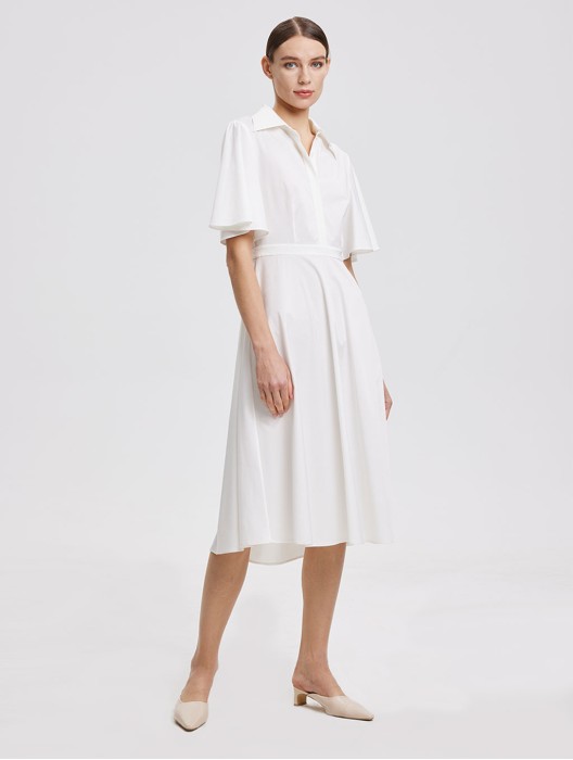 Rear-Tie Shirt Dress