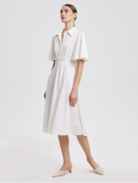 Rear-Tie Shirt Dress