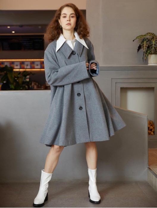 Cape-shape Cashmere Coat