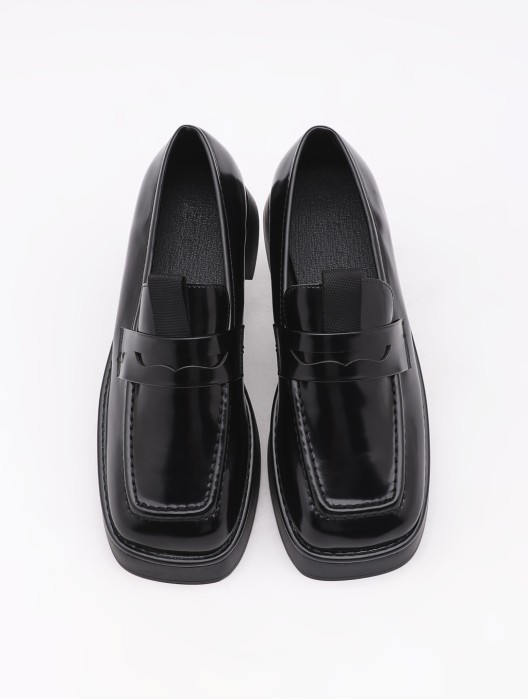 Muffin thick-soled leather shoes