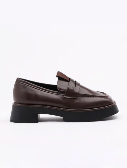 Muffin thick-soled leather shoes