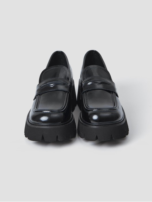 Shiny Leather Penny Loafers