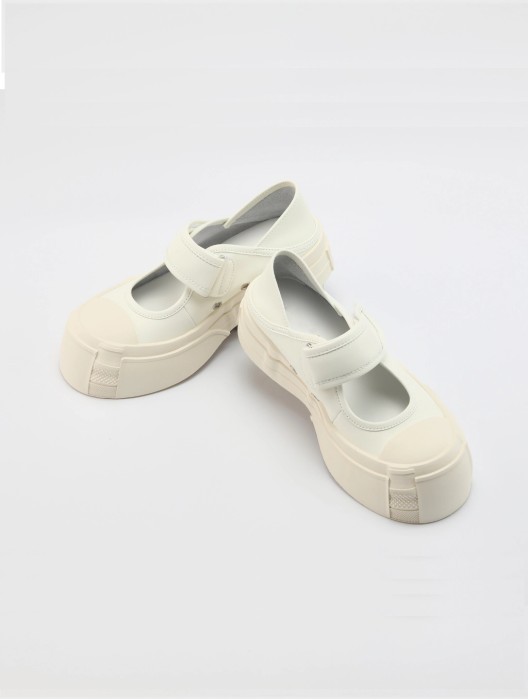 Velcro Leather Thick-sole Mary Jane shoes