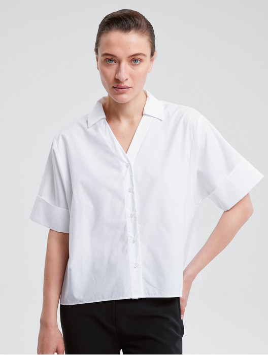 Folded Sleeve-End Shirt