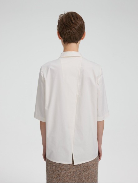 3/4 Sleeves Back-slit Shirt