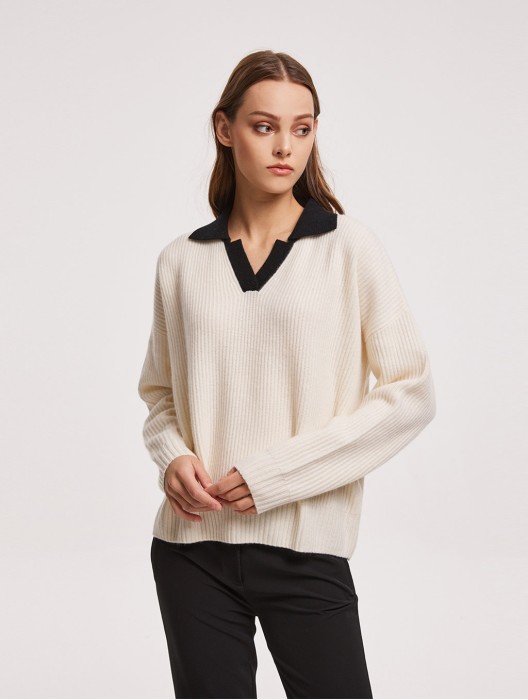 Open Collar Sweater