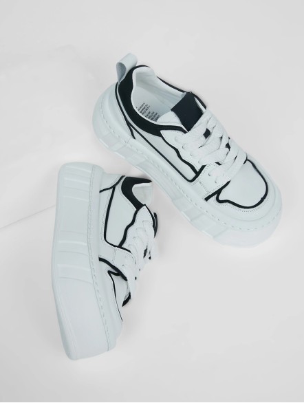 Two-Tone Thick Soled Sneakers