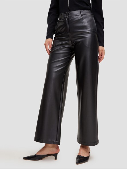 Faux Leather Straight Pants