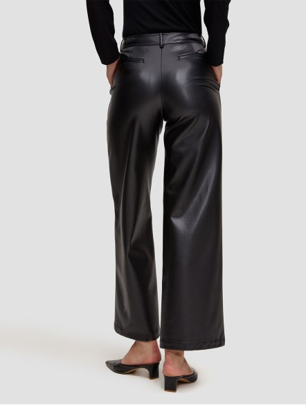 Faux Leather Straight Pants