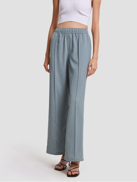 Elastic Waist Wide Leg Pants