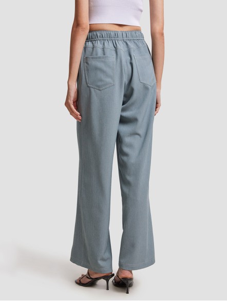 Elastic Waist Wide Leg Pants