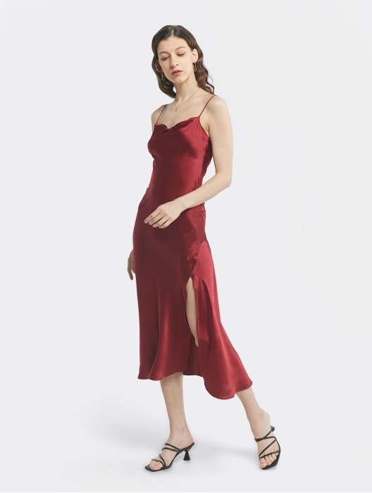 Nightgown High-Cut Silk Dress