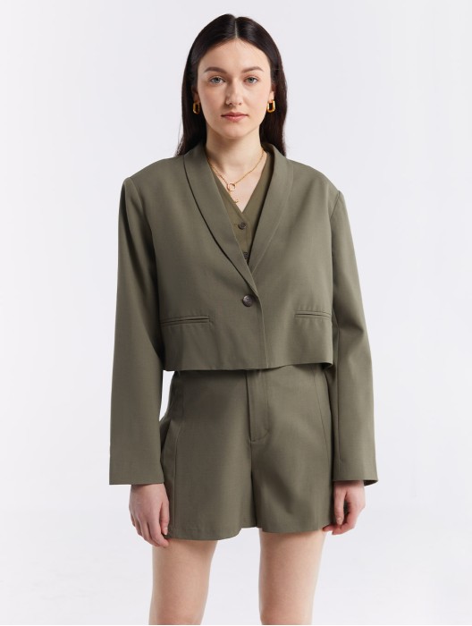 Single-breasted Cropped Blazer